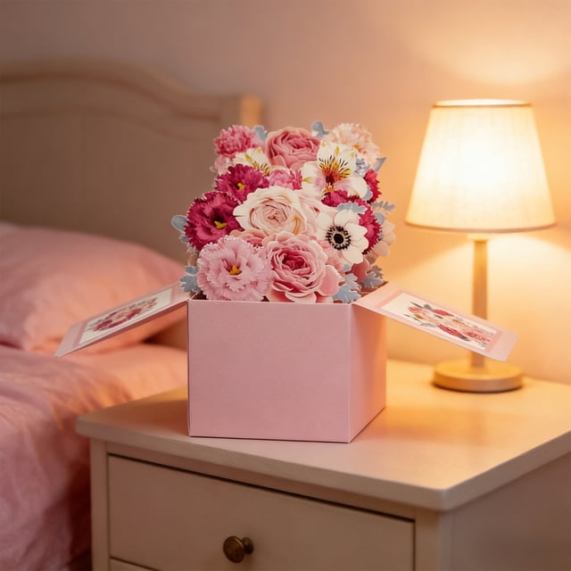 EGNMCR Home Decor, Room Decor, Wall Decor Flower Greeting Card With Envelopes Premiums Thank You Note Card For Birthday Paper greeting cards