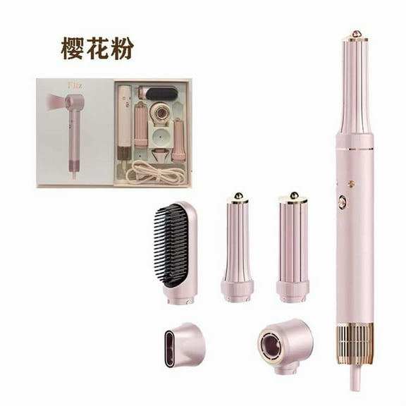 6-in-1 Hot Air Styler & Multi-Functional Hair Dryer Brush Kit, with Auto-Wrapping Airflow Curlers, Smoothing & Volumizing Brushes, Negative Ion Technology for Frizz Control
