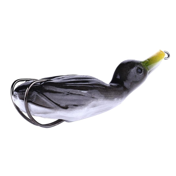 Señuelos de pesca blandos 3D realistas, pato falso, cebo flotante, doble anzuelo, uso amplio 01