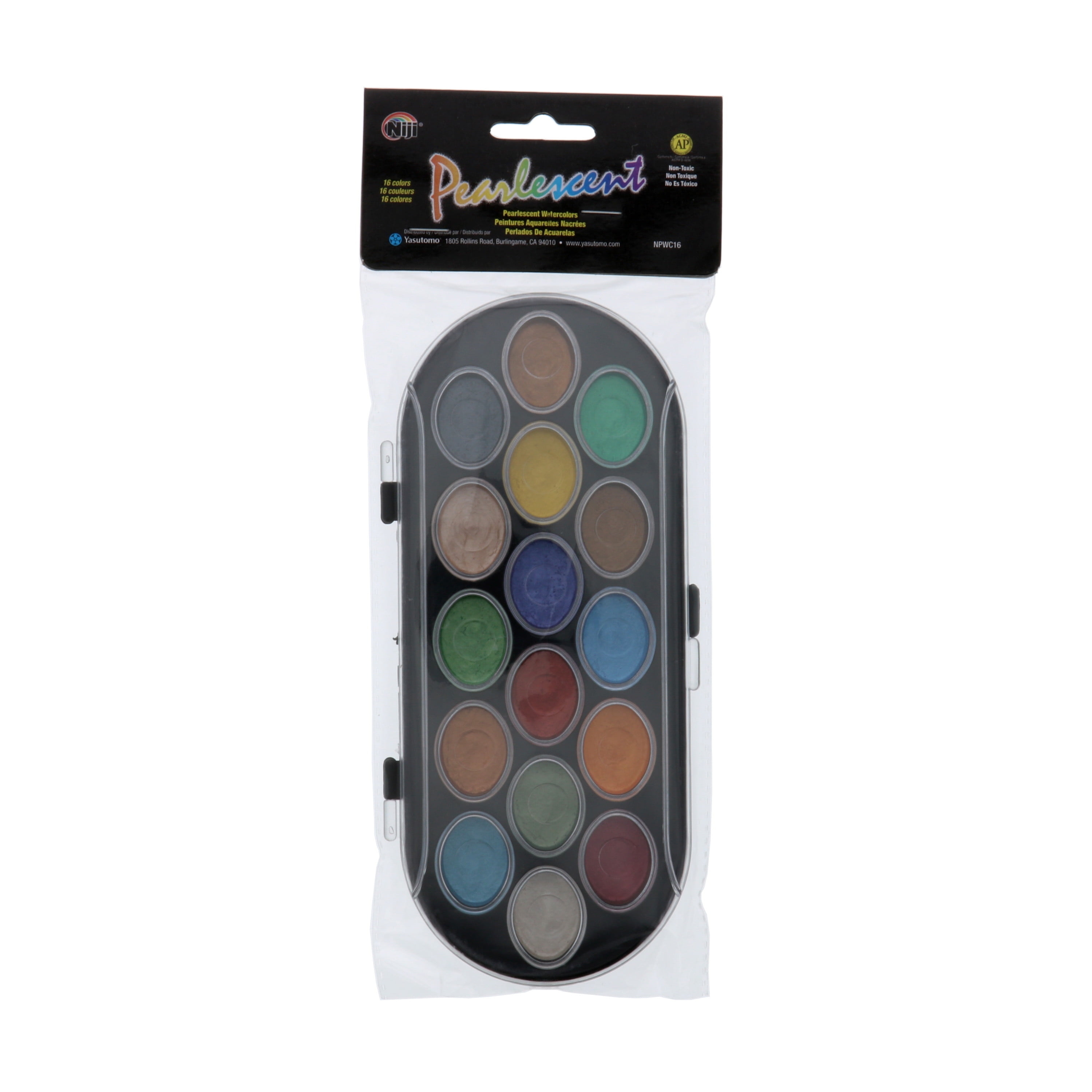 Yasutomo Niji Pearlescent Watercolor Set, 16Colors