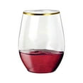 thumbnail image 6 of Smarty 12 oz. Clear with Gold Elegant Stemless Plastic Wine Glasses 64ct, 6 of 7