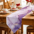 thumbnail image 2 of Marble Crack Table Runner Linen Burlap Table Runner 72 Inches Long Purple Marbe Stone Modern Minimalist Dresser Scarves for Kitchen Island Coffee Dining Room Party Wedding Holiday Decoration 14"x72", 2 of 8