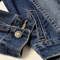 thumbnail image 6 of VIWORLD Women's Plus Size Street Style Denim Jacket - Hooded Cropped Coat with Functional Pockets Dark Blue，S, 6 of 8