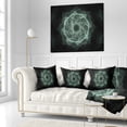 thumbnail image 2 of Designart Shiny Light Blue Radial Fractal Flower Art - Floral Throw Pillow - 16x16, 2 of 4