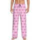 thumbnail image 1 of Balery Pink bows Pantalones de pijama para hombre, pijama ultraligero, pantalón de descanso-Small, 1 of 6