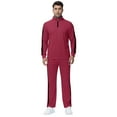 thumbnail image 3 of Tyhengta Men's Tracksuits Athletic 2 Piece Set 1/4 Zipper Casual Jogging Suit Gym Sportswear Burgundy L, 3 of 8