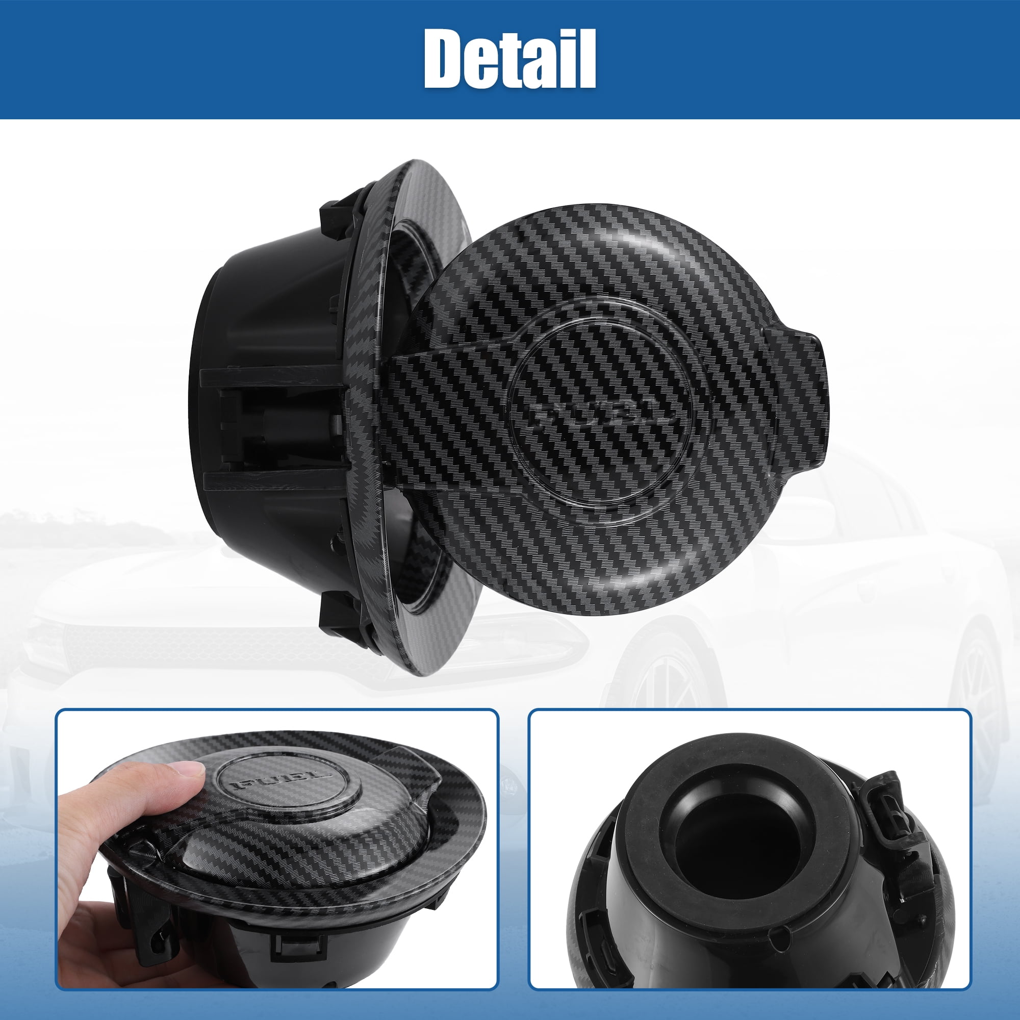 Unique Bargains Car Fuel Tank Filler Cover Door Gas Tank Cap 68250120AA for Dodge Challenger 2008-2019 Black