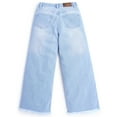 thumbnail image 2 of Knit N Knot Girls' Ice wash, light Blue wide leg high waist flared fit raptured, torn fashionable jeans pant, 2 of 7