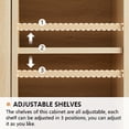 thumbnail image 5 of 71" Tall Kitchen Pantry Cabinet, Storage Cabinet with 4 Glass Doors and Adjustable Shelves, Freestanding Utility Sideboard Buffet Cabinet for Kitchen Dining Room Living Room, Natural, 5 of 9