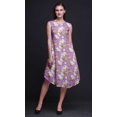thumbnail image 3 of Bimba Purple Floral & Leaves Bird Bird Women Casual Sleeveless Floral Print Summer Swing Midi Dress-Medium, 3 of 6