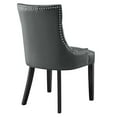 thumbnail image 5 of Side Dining Chair, Rivet Nailhead, Grey Gray, Vegan Leather, Kitchen Cafe Bistro Hospitality Restaurant, Modern Contemporary HB32912, 5 of 8