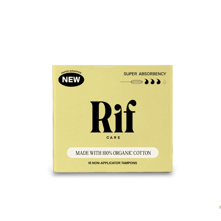 Rif Care 100% Organic Cotton Super Absorbency Tampons with No Applicator 18 Count, 1 Ea..