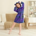 thumbnail image 3 of FORMRS Niños Bathrobe Unisex Hooded Robe Soft Plush Pajamas Sleepwear, Size 2-3T, Dark Mushrooms Pattern, 3 of 7