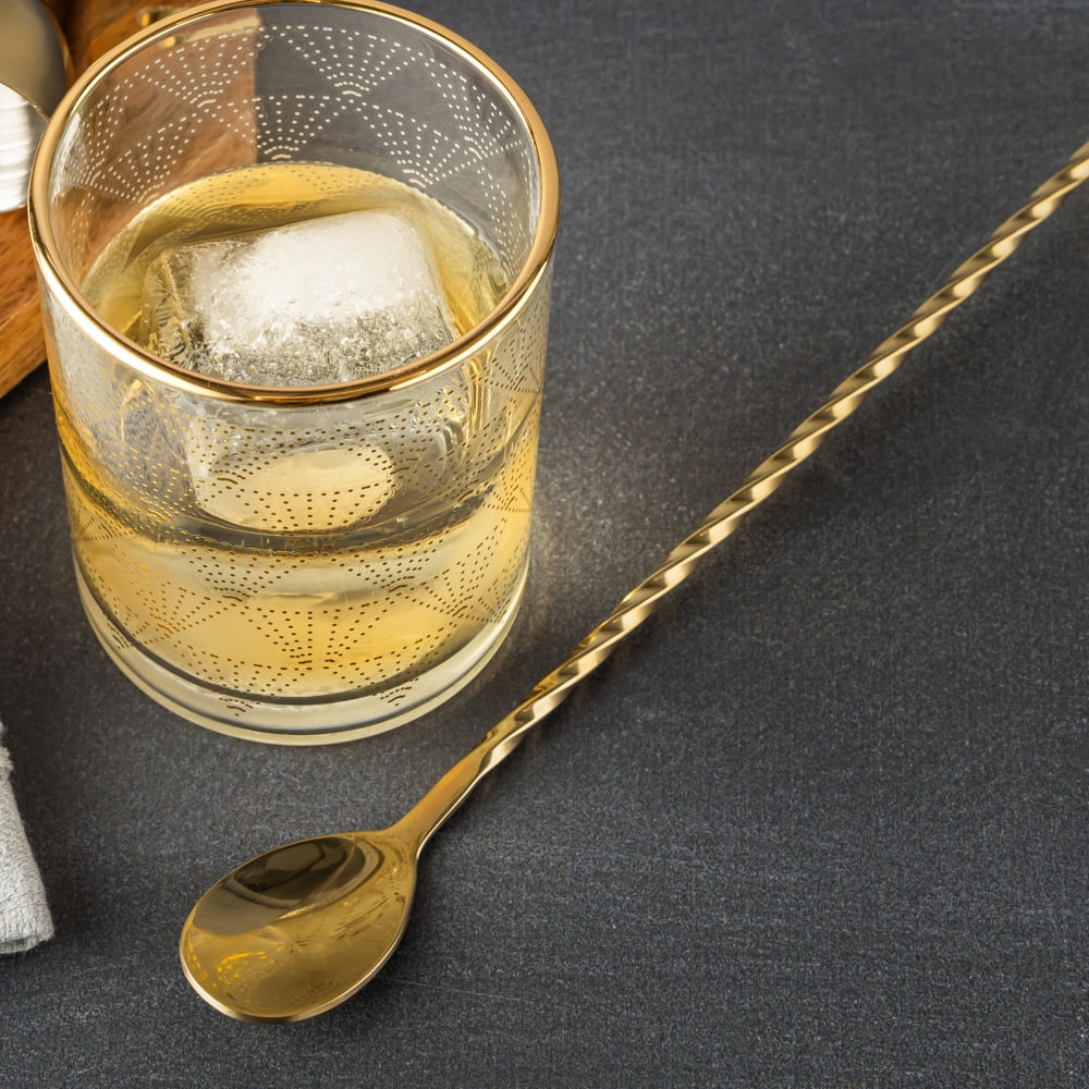 (4 pack) Thyme & Table Stainless Steel Gold Cocktail Stirrer Spoon