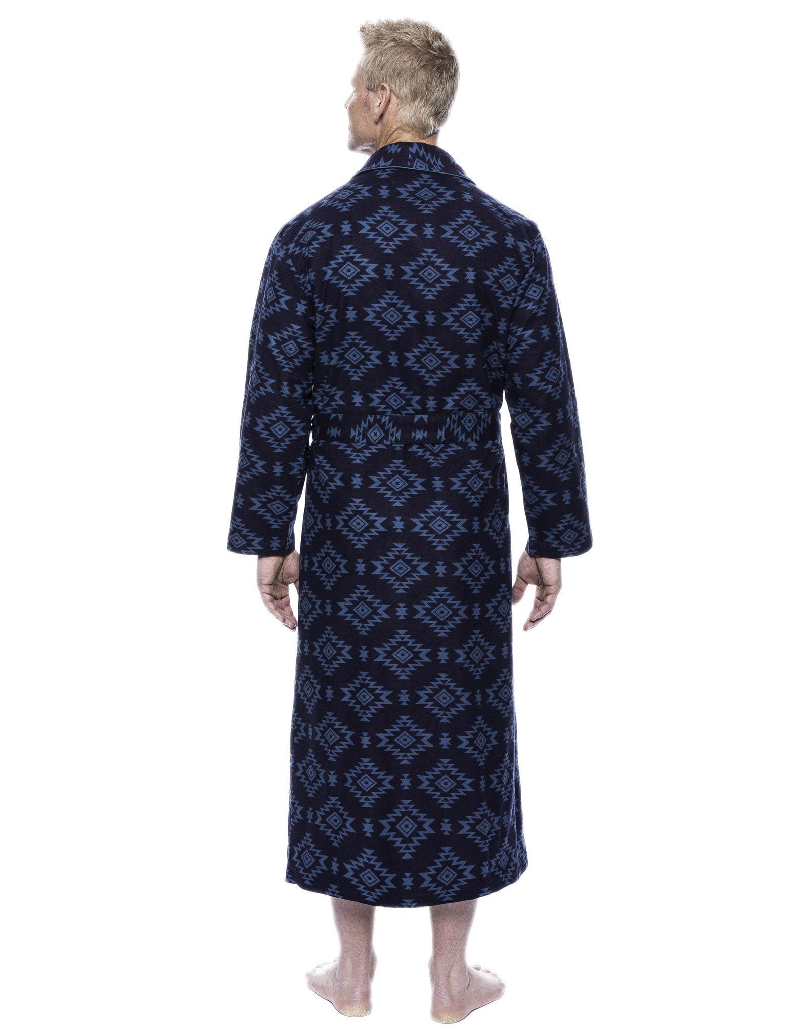 Full-Length Mens Bathrobe Twin Boat Mens Robe 100% Cotton Flannel Robe 