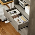 thumbnail image 6 of Homfa 71" Tall Bookcases with 3 Large Drawers, 3 Tier Wooden Storage Bookshelf for Living Room Home Office, Ash Grey, 6 of 7