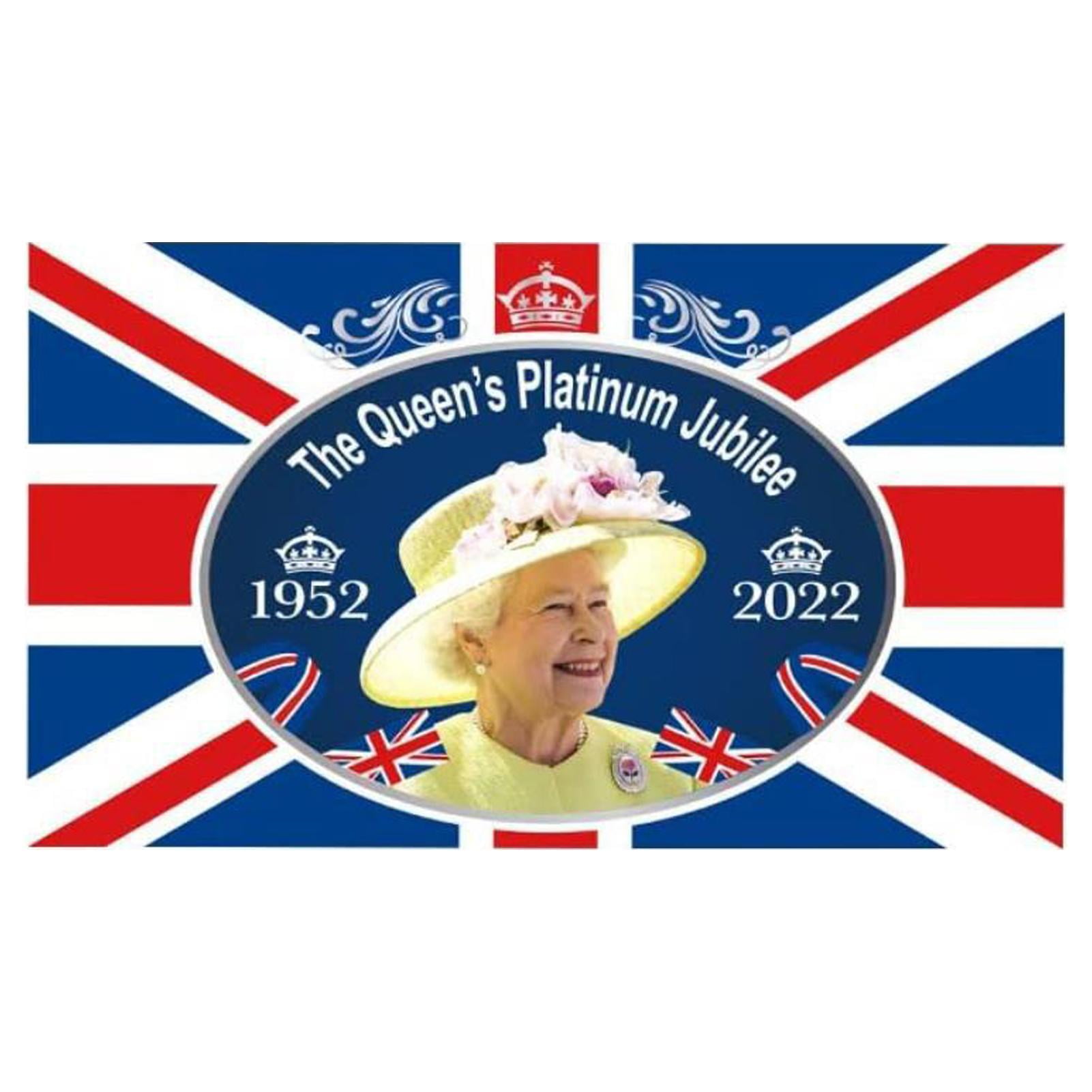 ibaste Queen Elizabeth II Car Sticker Queen's Platinum Jubilee Square