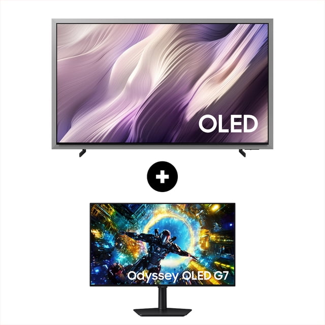 Combo TV Samsung 55'' OLED S95H 4K Vision AI Smart TV + Monitor Gamer 32'' Odyssey OLED G7 G73SH Negro