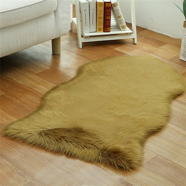 Alfombra de felpa de lana de imitación para sala de estar, dormitorio, sofá, asiento de oficina, ventana de Bahía, 60x90cm Wmkox8yii HFSH909