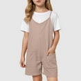 thumbnail image 2 of Toddler Jumpsuit and Romper Girls Sleeveless Jumpsuits Summer Kids Spaghetti Straps Casual Athletic Short Rompers Built-In Shorts with Pockets, 2 of 9