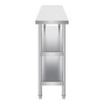 thumbnail image 1 of KFFKFF Food Preparation Table in Stainless Steel, Dimensions 14 x 60 x 34 Inches, Commercial Grade Kitchen Workstation, Equipped with 2 Modifiable Under-shelves, Durable Metal Work Table, 1 of 9