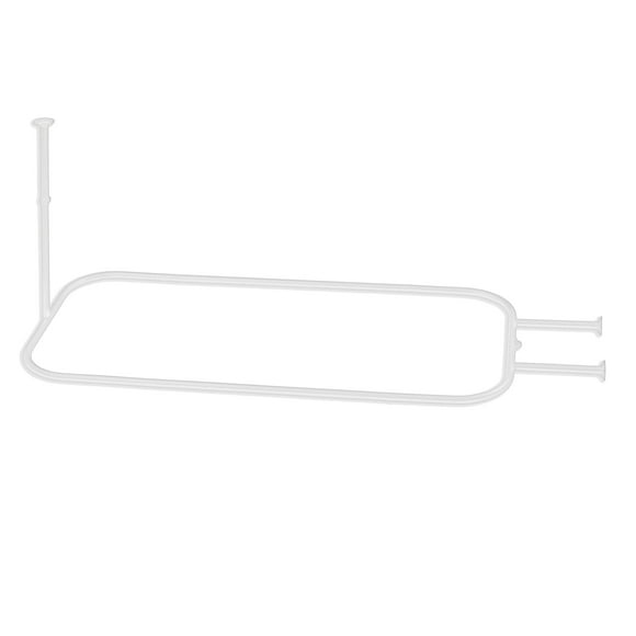 Zenna Home Cerceau de Douche Autoportant avec Tringle, 60 Pouces L x 28 Pouces L, Blanc