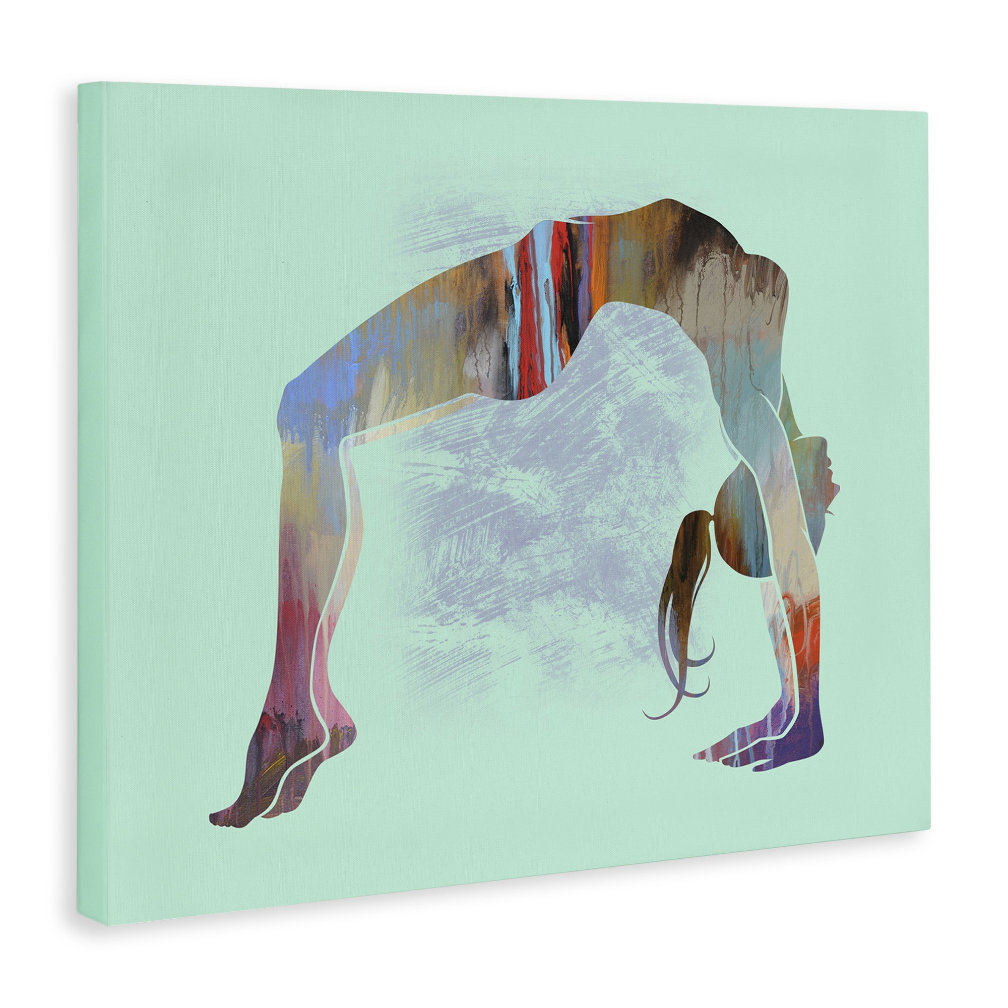 Stupell Industries Yoga Exercise Pose People Painting Wrapped Canvas Art Print Wall Art, 48 x 36