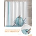 thumbnail image 6 of Fall Thanksgiving Blue Pumpkin Fall Leaves Stripe Shower Curtain Set ，Waterproof Fabric Shower Curtains Shower Curtains for Bathroom,Bathroom Decor 72"x78", 6 of 7