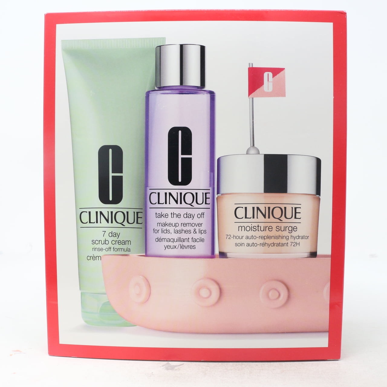 Clinique Super Skin Care Gift Set - Take the day off makeup Moisture surge 72hr hydrator - 7 day Scrub Cream - Walmart.com
