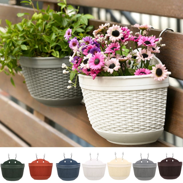 Wall Hanging Planters - Wall Planter Flower Plant Pots for Indoor & Outdoor - Wall Hanging Pots for Plants for Railing, Fence, Balcony, Window, Garden & Home Decorations