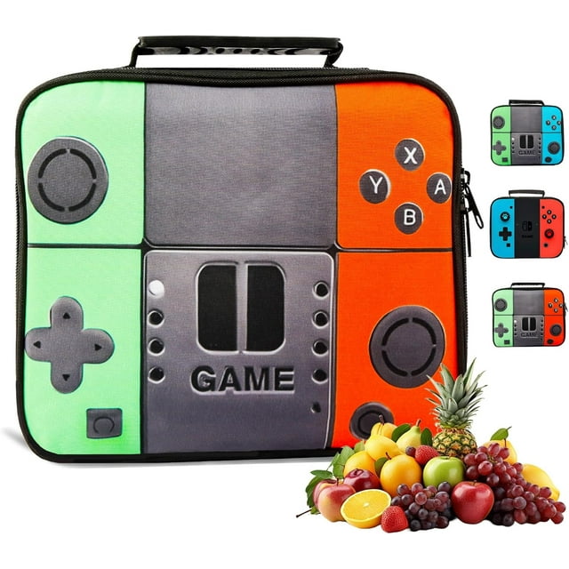 Biwat Kids Lunch Box, Game Theme Lunch Bag for Kids, Portable Waterproof Boys Lunch Box, Practical Lunch Kit for School Office Travel Picnic