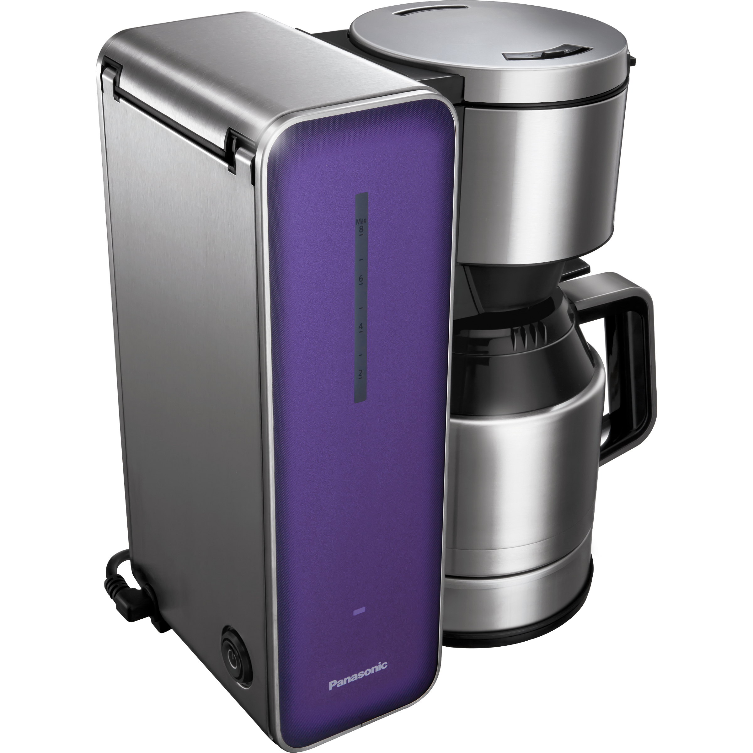 Coffee Maker with High Quality Stainless Steel & Glass Finish, Violet