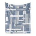 thumbnail image 1 of Geometric Soft Flannel Fleece Blanket, Minimalist Futuristic Digital Bars Stripes Hightech Style Illustration, Cozy Plush for Indoor and Outdoor Use, 70" x 90", Cadet Blue Grey White, by Ambesonne, 1 of 6