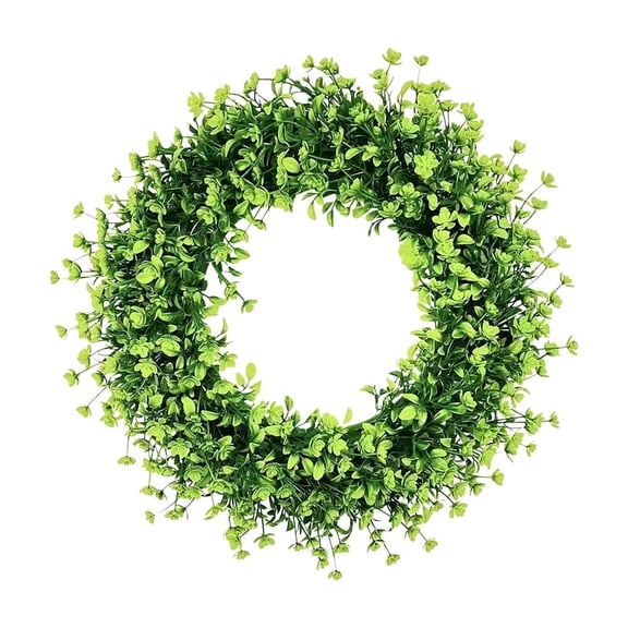 Artificial Wreath Spring Baby's Breath Flower Garland, Colorful Plastic Floral Wreath for Front Door, Wall, Garden Gate, and Indoor Home Decor for Season and Celebration