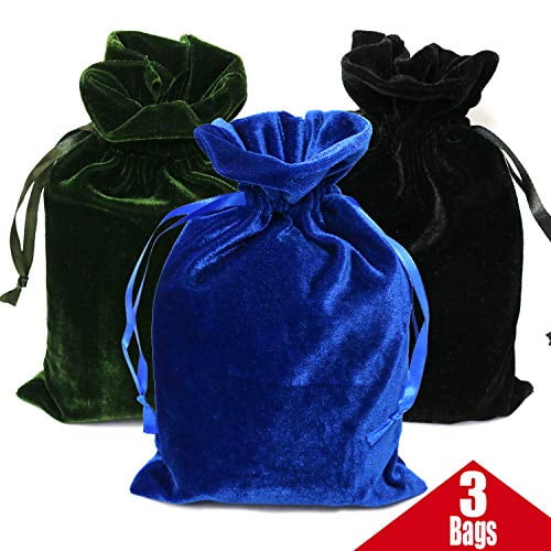 3 Pcs 6 x 9 Blue Velvet Bags Dice Bag GIFTEXPRESS Velvet Tarot Rune Bag Card Bag Jewelry Pouch 3pk Blue Velvet Pouch with Drawstring Tarot Bag
