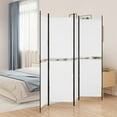 thumbnail image 1 of vidaXL 4-Panel Room Divider White 200x180 cm Fabric, 1 of 5