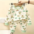 thumbnail image 2 of UAYOTSE Toddler Baby Scribble Script Graphic Long Sleeve Top Pants Set Breathable Knit Sleepwear Outfit for Little Boys Size 3-6 Months, 2 of 4