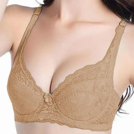 Pavied Minimizer Bras Feelingirl Bra Wireless Bras Women s Summer Thin Up Bra Without Ring Seamless Comfortable Thin Small Chest Sleeping Bra Seamless Bras Womens Bras Beige 95C