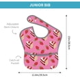 thumbnail image 4 of Hirioo Strawberry Cake for Baby Waterproof Pocket Bib Adjustable Closed for Babies Toddlers with Large Pocket 6-24Months, 4 of 8