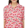thumbnail image 7 of Stylore Womens Hawaiian Shirt Short Sleeve Blouse Funky Cherry Pink S, 7 of 7