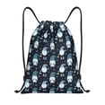thumbnail image 1 of Saiise Christmas Gnome blue Pattern Sports Drawstring Backpack - String Swim Gym Bag with Wet Proof Pocket for Women&Men-Small, 1 of 6