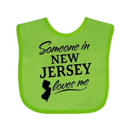 

Inktastic Someone in New Jersey Loves Me Boys or Girls Baby Bib