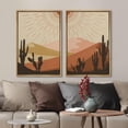 thumbnail image 3 of IDEA4WALL Framed Canvas Print Wall Art Set Cactus & Southwest Desert Landscape Art Geometric Minimal Modern Art Farmhouse/Country Wall Decor for Living Room, Bedroom, Office - 24"x36"x2 Natural, 3 of 5