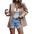thumbnail image 1 of Blazer para mujer, chaqueta con mangas fruncidas 3/4, chaqueta de oficina para negocios, traje deportivo, gabardina, 1 of 6