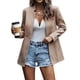 thumbnail image 1 of Blazer para mujer, chaqueta con mangas fruncidas 3/4, chaqueta de oficina para negocios, traje deportivo, gabardina, 1 of 6