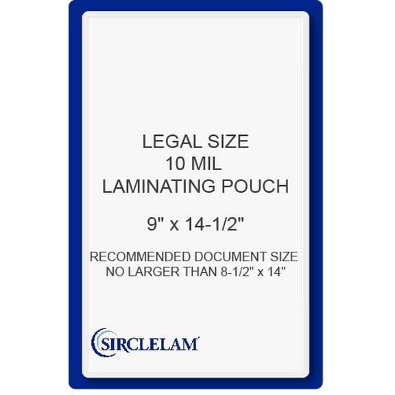 SircleLam 10 Mil Thermal Laminating Pouches, 9" x 14-1/2", 50 Count, 1 Pack with 2x Carrier Pouch