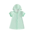 thumbnail image 1 of SUNSIOM Robe de Plage à Manches Courtes pour Filles, Fermeture Éclair, Rayée, pour Enfants, 1 of 6