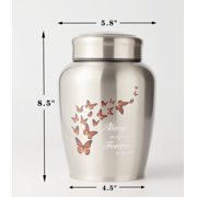 Up to 180lbs Butterfly Large Urn for Ashes for Women Men Adult Male&Female Stainless Steel