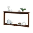 thumbnail image 3 of Narrow Console Table for Entryway, 70.1" Sofa Table Behind Couch, Corrugated Texture Storage Table, Slim Hallway Desk for Small Spaces, Walnut, 3 of 8