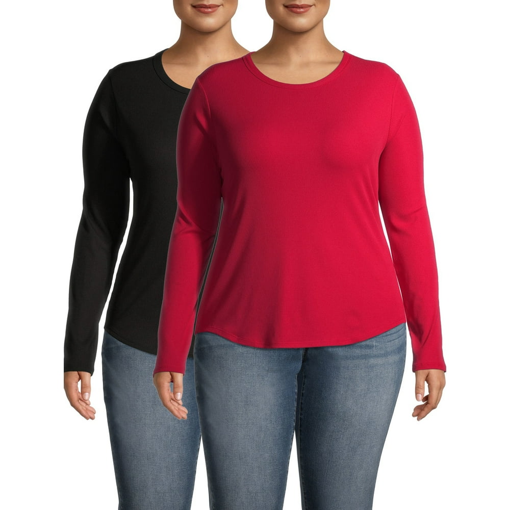 No Boundaries No Boundaries Junior's Plus Long Sleeve Crew Neck T